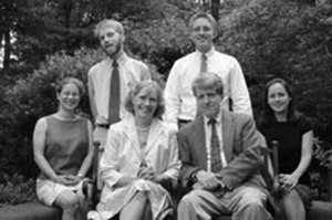 Prize Winner: Southfield High alumnus Robert Shiller won the Nobel Prize for Economics. Here he is, seated with wife Virginia Shiller, sons Derek and  Benjamin (standing) and the sons’ wives, Megan Nelson (front, left) and Laurie Gray (front row, far right). 