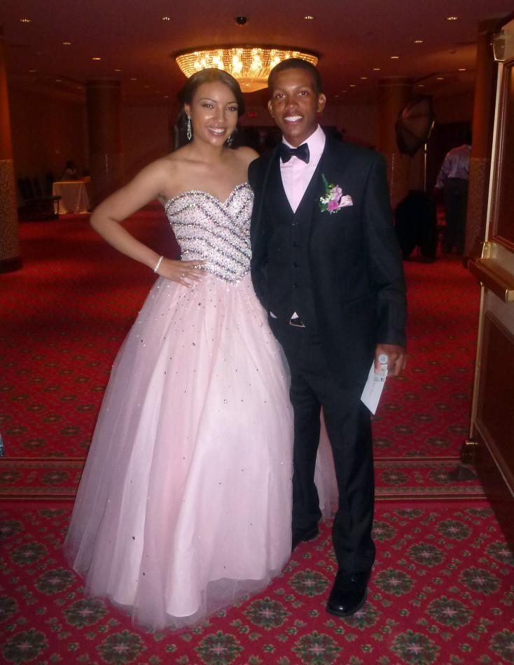 Pretty in pink: Senior Shannon Stoudemire attended prom with date David Cole.