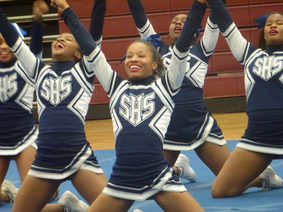 School Spirit: The Competitive Cheer team is all smiles.