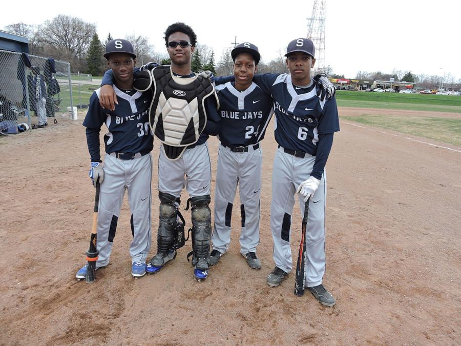 Four freshmen are starters for the Varsity Baseball team. They are (from left to right) second baseman and short stop Aaron Parker, catcher Jaycen Lipsey, pitcher Matt Osborne and short stop / left fielder John Darby.  
