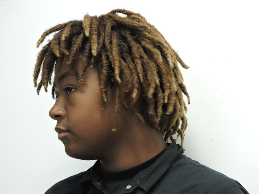 Senior Terrence Boyd wears blond-tipped dread locks. He is one of several students who dyed his black hair blond.