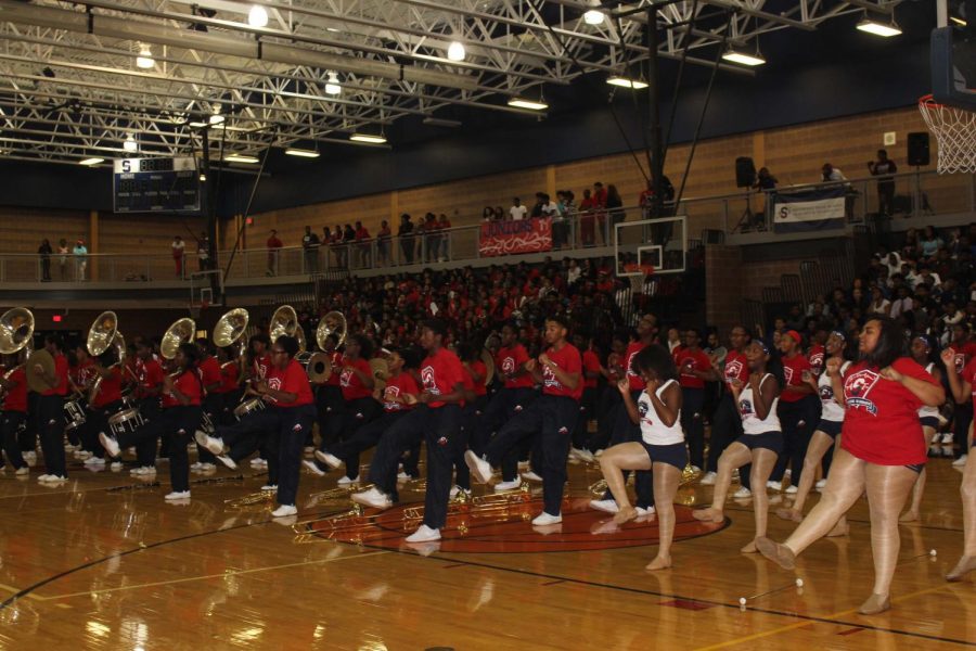 Band Celebrates During Pep Rally